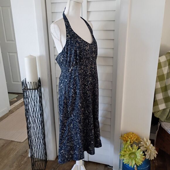 Athleta Pack Anywhere Summer Sandstone Navy Dress Wrinkle Resistent Halter 16 - Picture 4 of 10